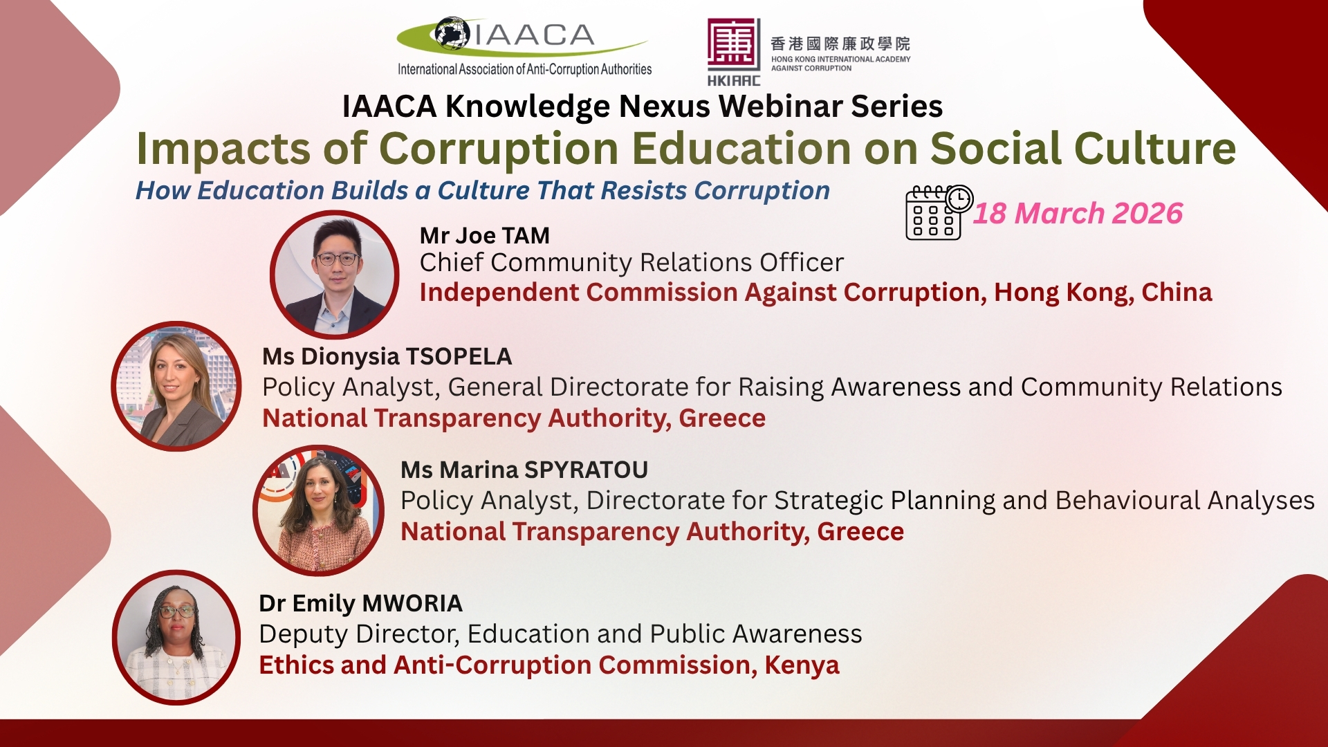 Knowledge Nexus Webinar Series - Impacts of Corruption Education on Social Culture 