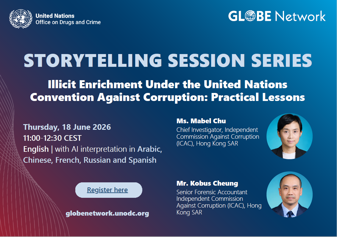 ICAC at the UNODC GlobE Network Online Storytelling Session